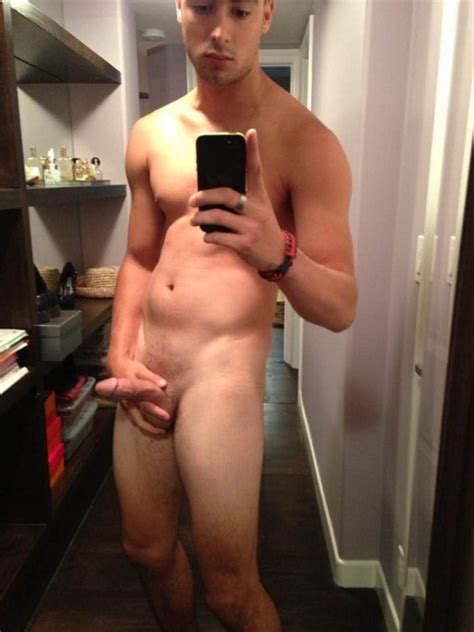 college dude in the hallway — naked guys selfies