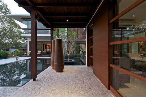 timeless contemporary house  india  courtyard zen garden idesignarch interior design
