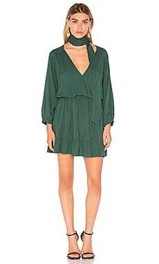 mlm label niro ruffle dress  bottle green revolve