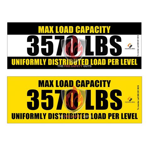 weight capacity labels  fire safety guys