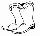 Coloring Cowboy Boot Pages Kids Printable Boots Western Cowgirl Print Kleurplaat sketch template