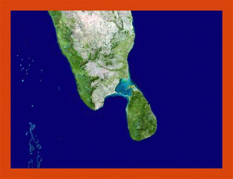 Satellite Map Of South India And Sri Lanka Maps Of Sri