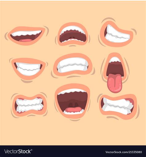 flat set male mouths with different royalty free vector