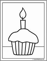 Cupcake Coloring Pages Birthday Printable Drawing Candle Pdf Printables Easy Cute Colouring Color Cup Print Kids Stanley Happy Masonry Sheets sketch template