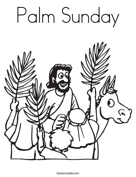 palm sunday coloring page twisty noodle