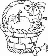 Basket Apple Coloring Clipart Outline Pages Picnic Printable Fruit Drawing Template Clip Line Picking Cliparts Color Sketch Clipartpanda Use Websites sketch template