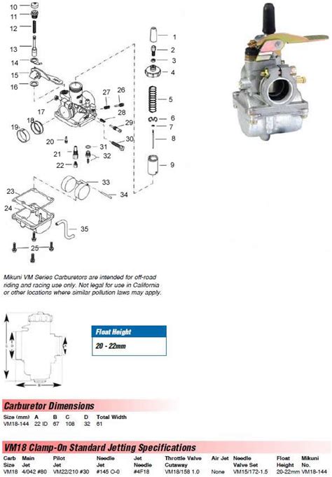 mikuni vm manual mikuni vm roundslide parts diagram  carburetor motorcycle