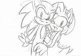 Sonamy Pages Deviantart Sonic Template Amy Coloring Knuckles sketch template