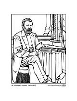 Presidents Coloring Pages Grant Rutherford Hayes Ulysses Pdf States United  Surfnetkids Next American sketch template