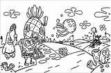 Pemandangan Mewarnai Hitam Squarepants Indah Koki Sketsa Diwarnai Anak Pantai Ditiru Kota Lukisan Contoh Animasi Sungai Pensil Krab sketch template