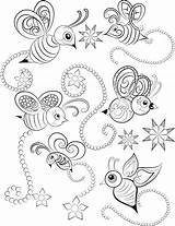 Coloring Adult Pages Bees Bee Colouring Printable Color Book sketch template