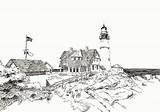 Lighthouse Coloring Beach Pages Drawing Adults Cliparts Lighthouses Draw Clipart Sketch Qnd Library Maine Popular Simple Favorites Add sketch template