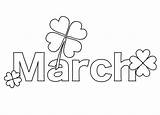 March Coloring Pages Printable Clipart Colouring Month Kids Clip Shamrock Sheets Flower Sheet Clipground Coloringpage Choose Board sketch template