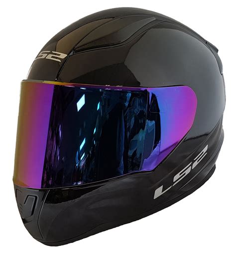 ls ff rapid full face motorcycle helmet gloss black purple iridium