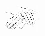 Manucure Trait Manicure Mains Mani Ongles Unghie Illustrazione Vettore Rosse Linework Bras Chiodi sketch template