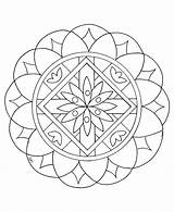 Mandala Mandalas Coloring Simple Easy Color Pages Kids Zen Stress Drawing Children Flower Print Relax Big Beautiful Looking Shapes Anti sketch template