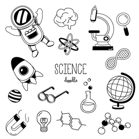dibujo  mano estilos ciencia doodle de ciencia vector premium