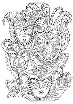 coloring page coloring mask carnival coloring page  carnival