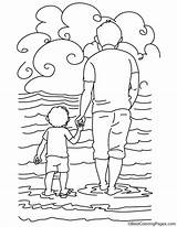 Holding Coloring Hand Kids Fathers Drawing Outline Choose Board Drawings sketch template