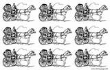 Coloring Adult Carrosse Pages Vintage Printable Adults Print Carriage Drawn Horse sketch template
