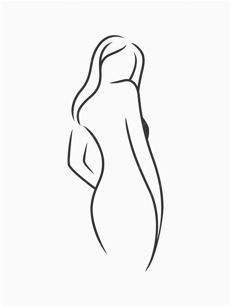 Premium Vector Elegant Female Body Art Line Silhouette