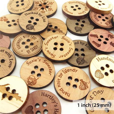 personalized wood buttons   custom engraved buttons etsy