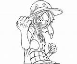 Luffy Coloring Monkey sketch template