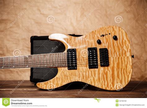 modern electric guitar stock image image  retro black
