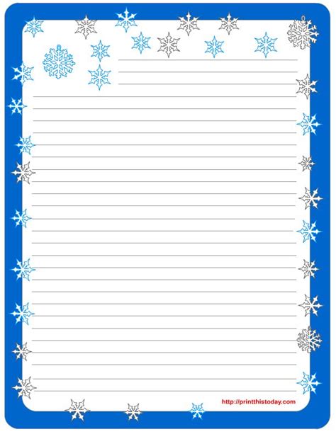 lined stationery pads  printable winter stationery diy stationery