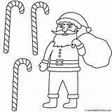 Coloring Candy Christmas Santa Canes Claus Print sketch template
