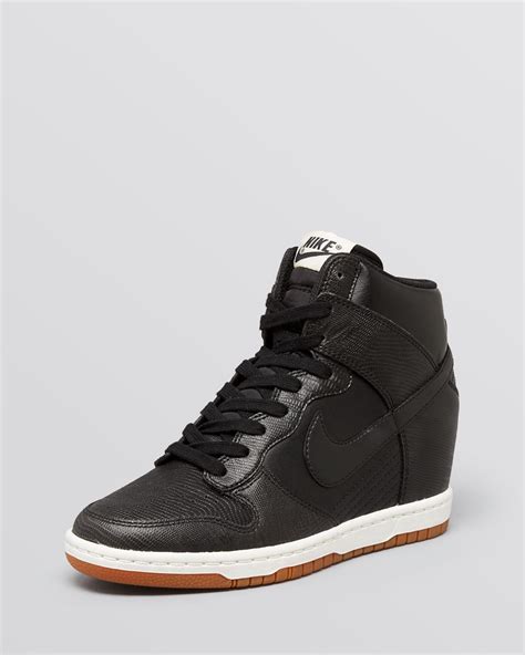 lyst nike lace  high top wedge sneakers womens dunk sky