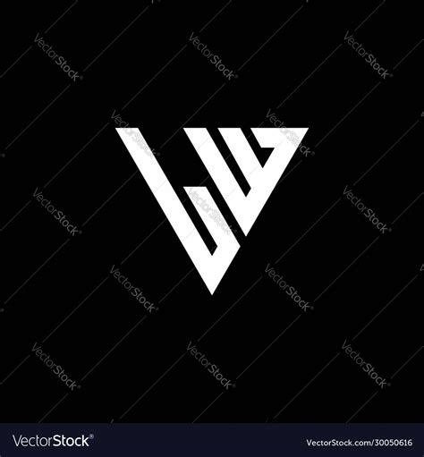 lw logo letter monogram  triangle shape vector image