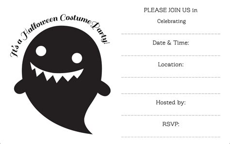 printables images halloween ghost  printable invitation