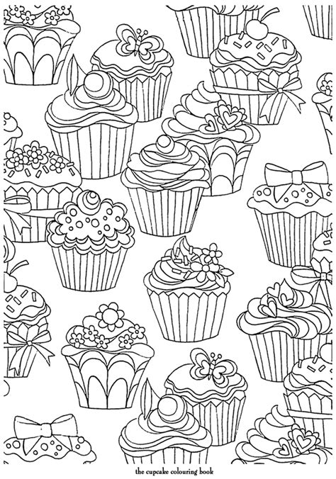 cupcake pattern coloring pages