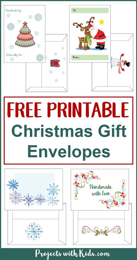 printable christmas gift envelopes projects  kids