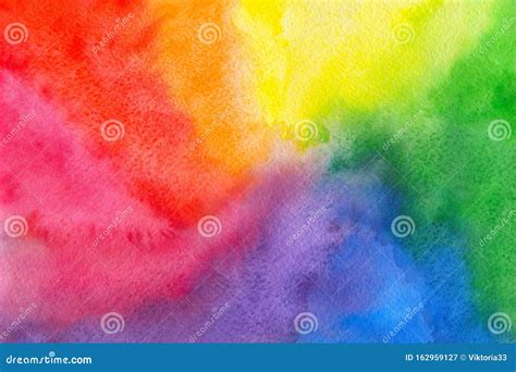 abstract multicolor rainbow watercolor textured background stock