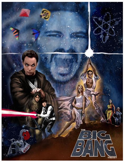 big bang theory star wars poster  rabittooth  deviantart