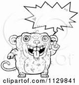 Outlined Ugly Monkey Coloring Clipart Cartoon Vector Talking Drooling Thoman Cory sketch template