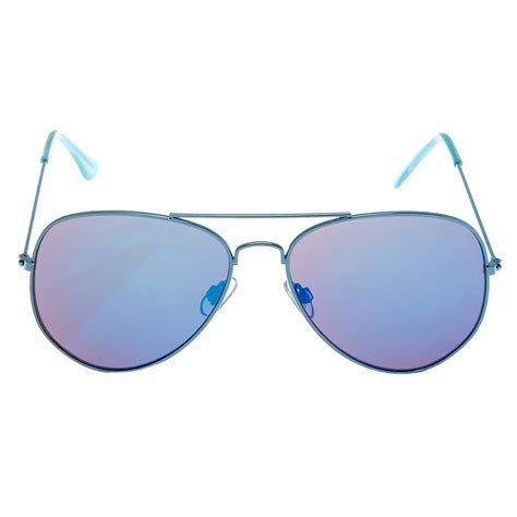 blue mirrored aviator sunglasses claire s us