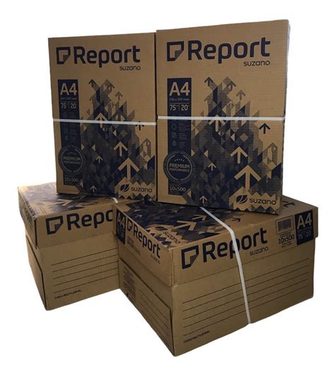 caixa de papel sulfite a4 5000 folhas report premium 75g