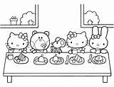 Kitty Coloring Hello Birthday Pages Table Kids sketch template