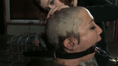 Several Chicks Tie Up Sex Slave And Shave Her Head