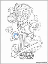 Leia Pages Princess Star Wars Coloring Color Kids sketch template