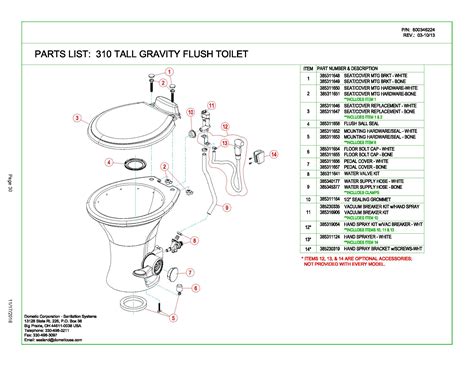 sealand dometic  gravity toilet spare parts