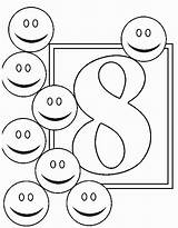 Coloring Number Printable Numbers Pages Color Kids Eight Print Life Children sketch template