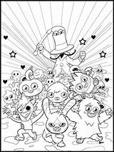 Coloring Moshi Monsters Pages Printable Kids Color Bright Colors Favorite Choose sketch template