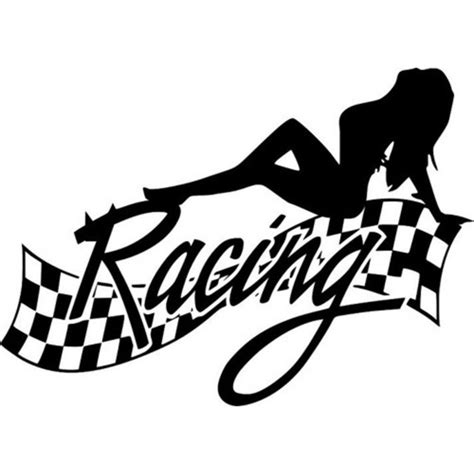 14 9cm 10 8cm sexy lady racing finish vinyl decal sticker car styling