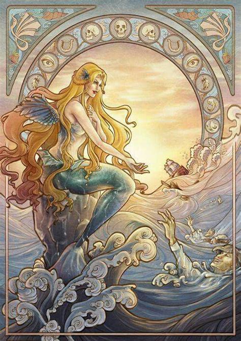 sereia mermaid art art nouveau illustration fantasy mermaids