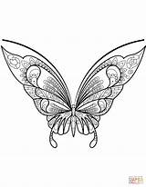 Butterfly Coloring Zentangle Pages Printable Supercoloring Paper Exclusive Drawing Entitlementtrap sketch template