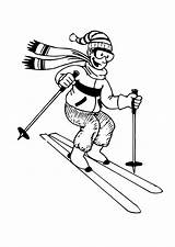 Coloring Skiing Large sketch template
